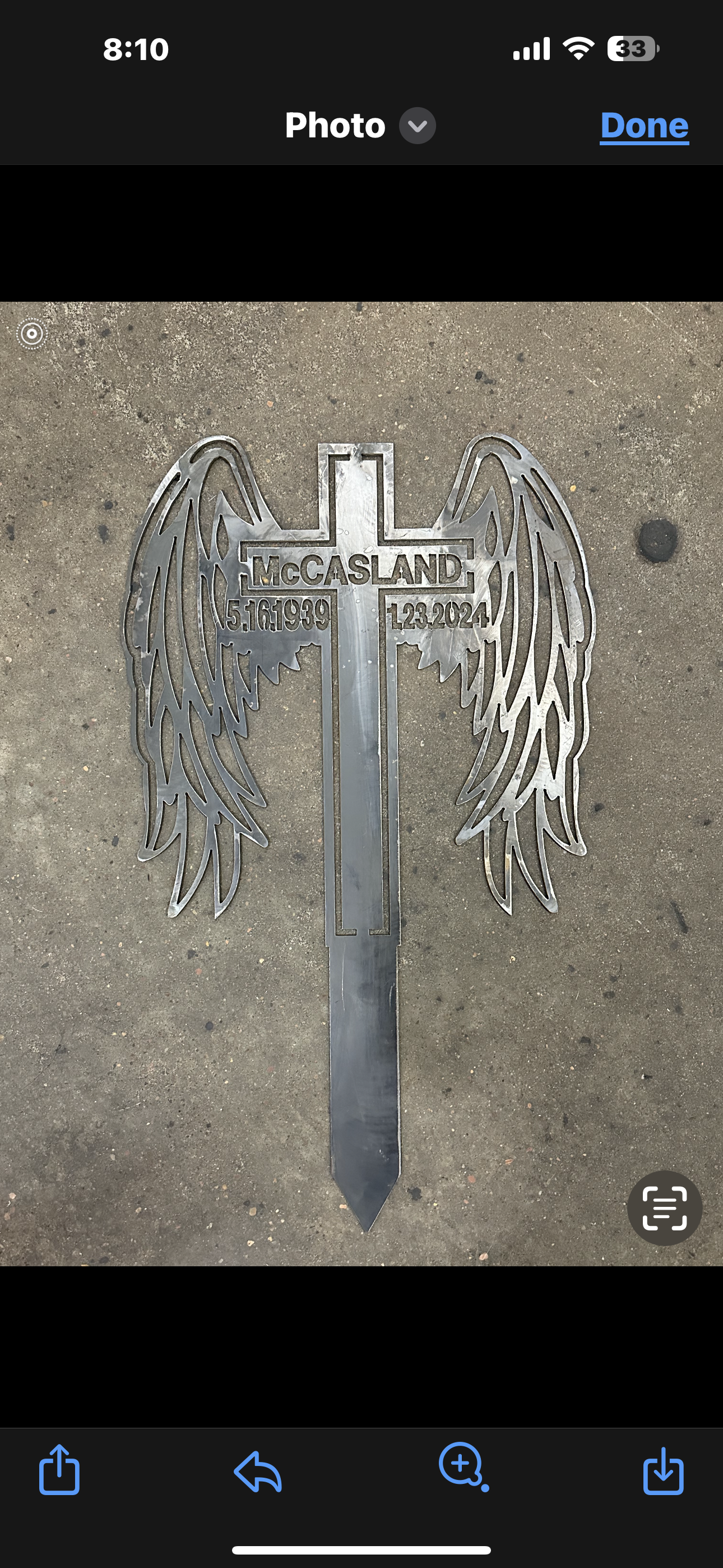 Memorial cross with wings